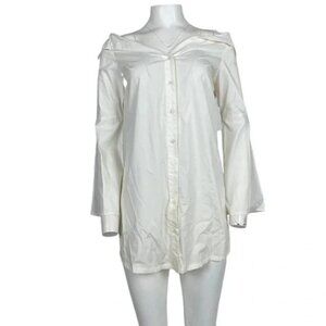 Off The Shoulder Shirt Dress White